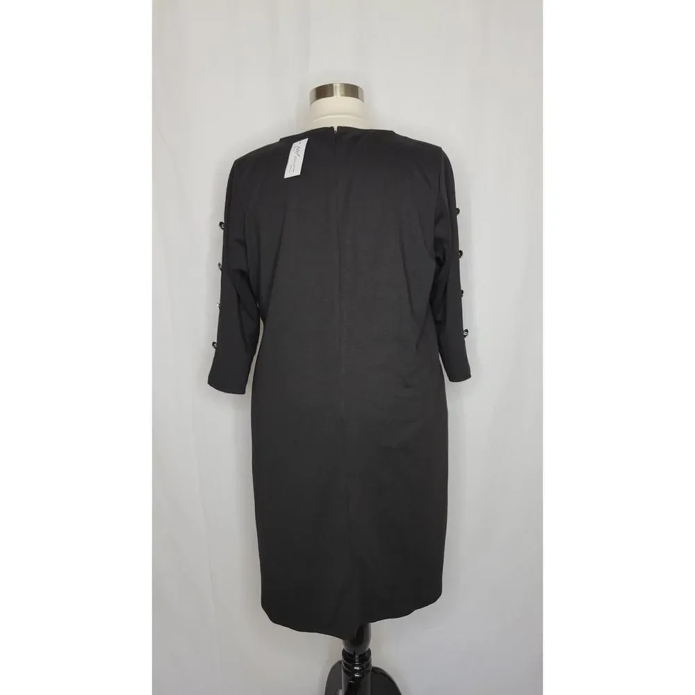 Ny Collection Black Ruched Dress_7